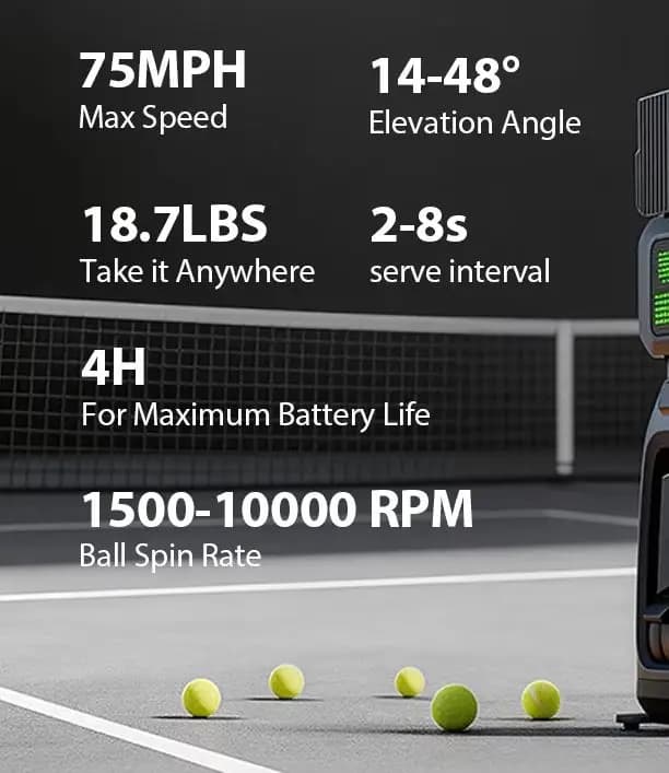 Tenniix Tennis Ball Launcher SMART Tennis Machine AI Voice-Control Portable Robot Training Shooting Equipment for Court