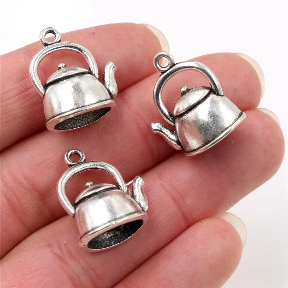 19x17x10mm 10pcs Argento Antico Placcato Teiera Handmade Pendenti E Ciondoli Pendente: FAI DA TE per il braccialetto collana-R2-36