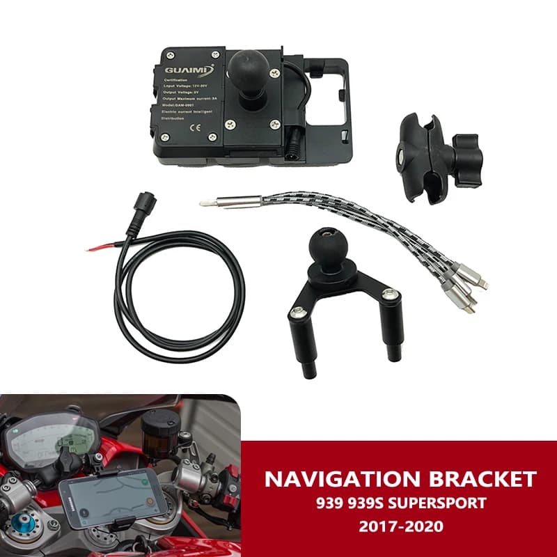 For Ducati 939 939S Supersport SuperSportS 2017-2020 Motorcycle USB Mobile Phone Charger Stand Holder GPS Navigation Bracket