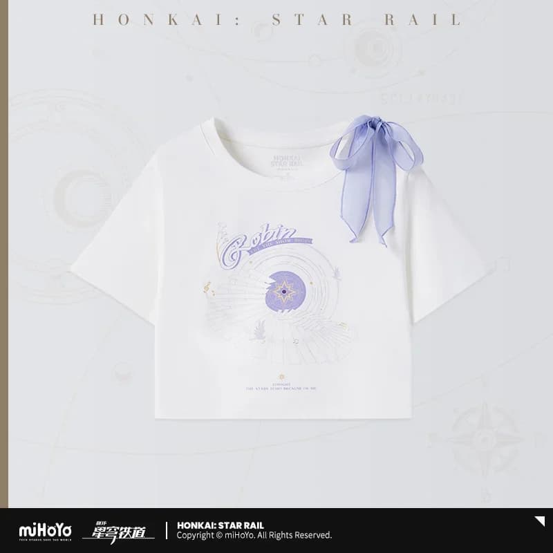 MiHoYo Genuine Original Game Honkai Star Rail Robin Cosplay Summer Short Sleeve T-shirt Clothing Tops Doujin Gift Official