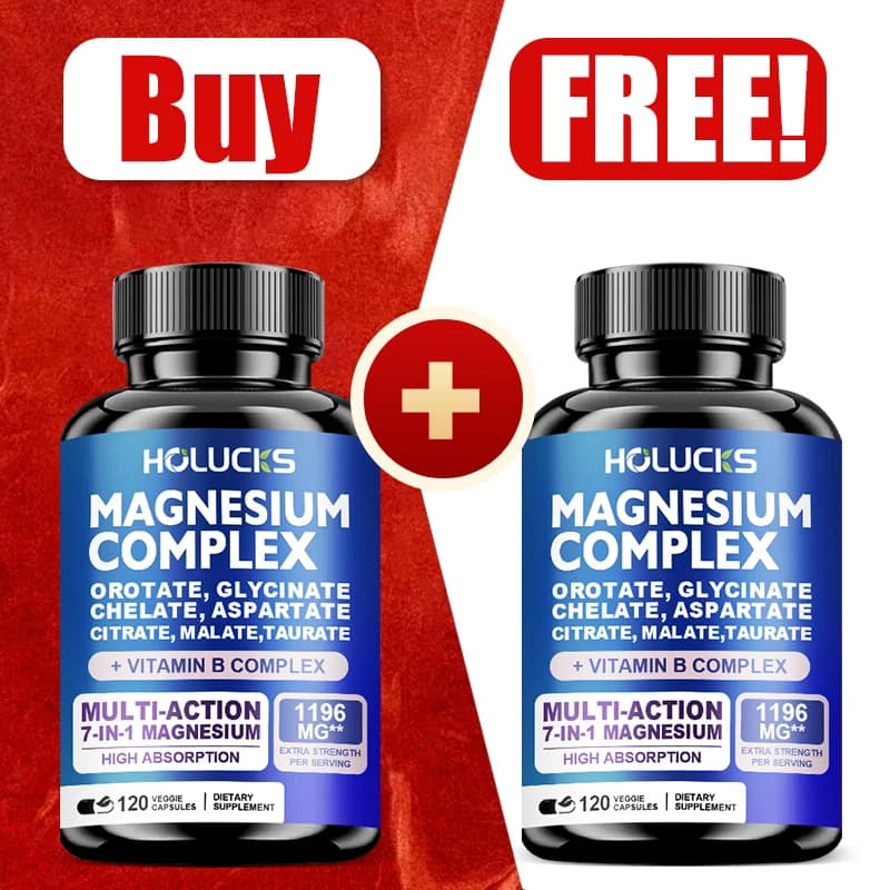 Buy 1 receive 1 free! Pure magnesium complex supplement, with vitamin B6, for insomnia, stress relief and muscles, anxiety relief