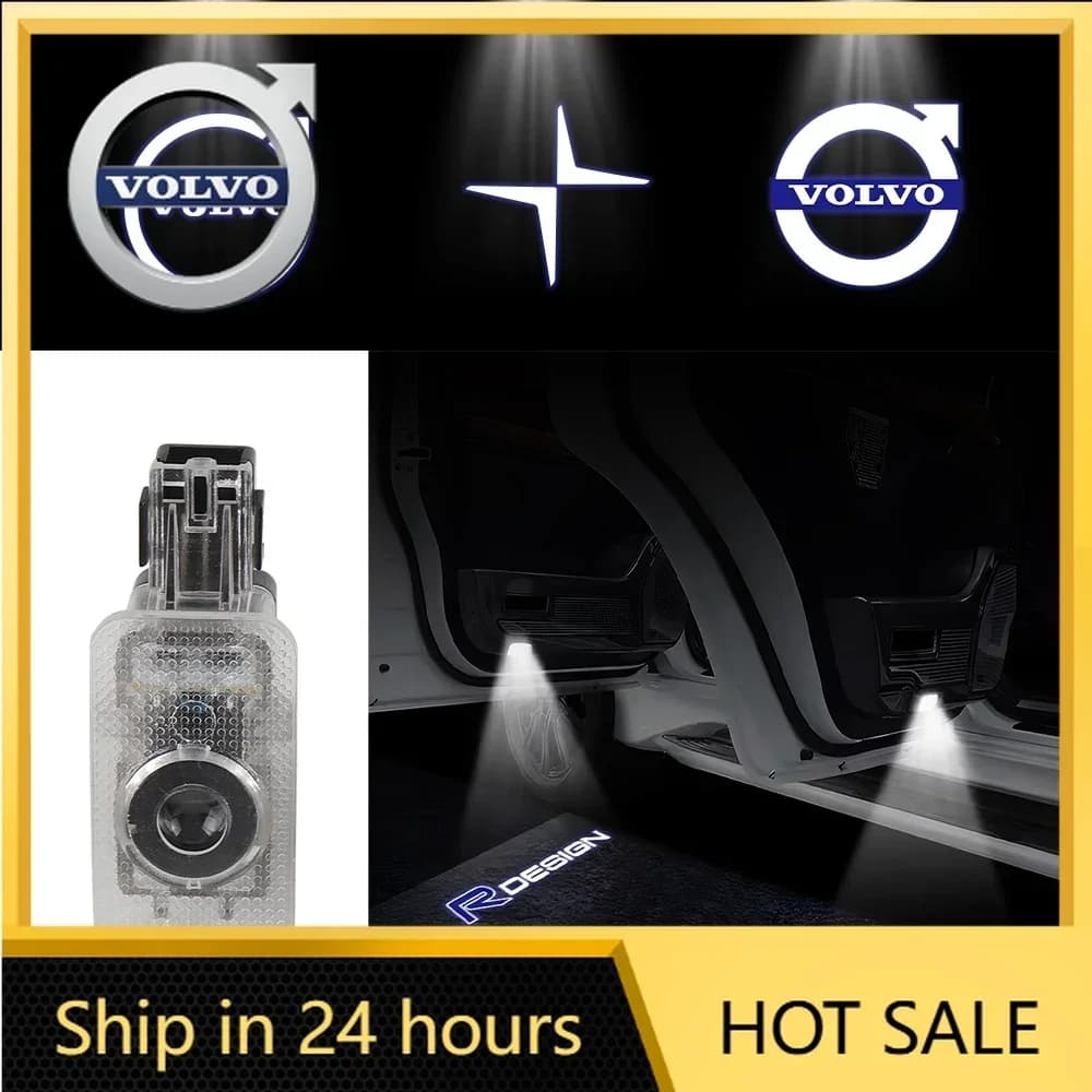 Copri Volante HD, Luci di Benvenuto a LED Wireless per Portiere Auto, Accessori Decorativi per VOLVO Rdesign S80L S60L V40 CC