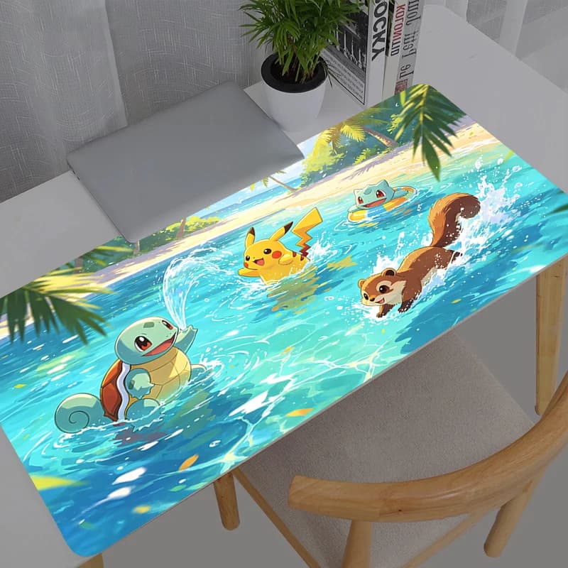 Tappetino per Mouse Computer Pokemon Pikachu Laptop Anime Tappetino per Tastiera Grande Mousepad per Gamer Decorazione Tappetino da Scrivania