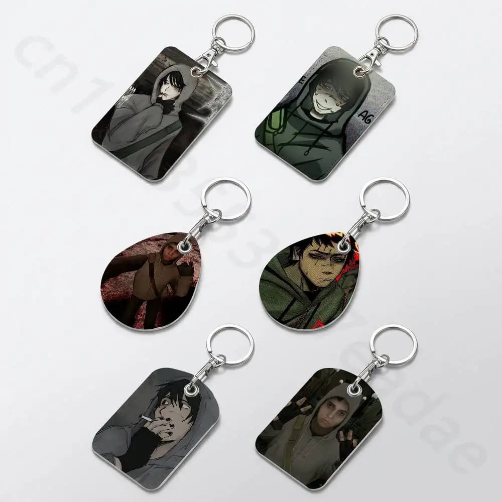 Game C-Cry of Fear Keychain Card Holder, Badge Credit Card Holder, Student ID Card Holder