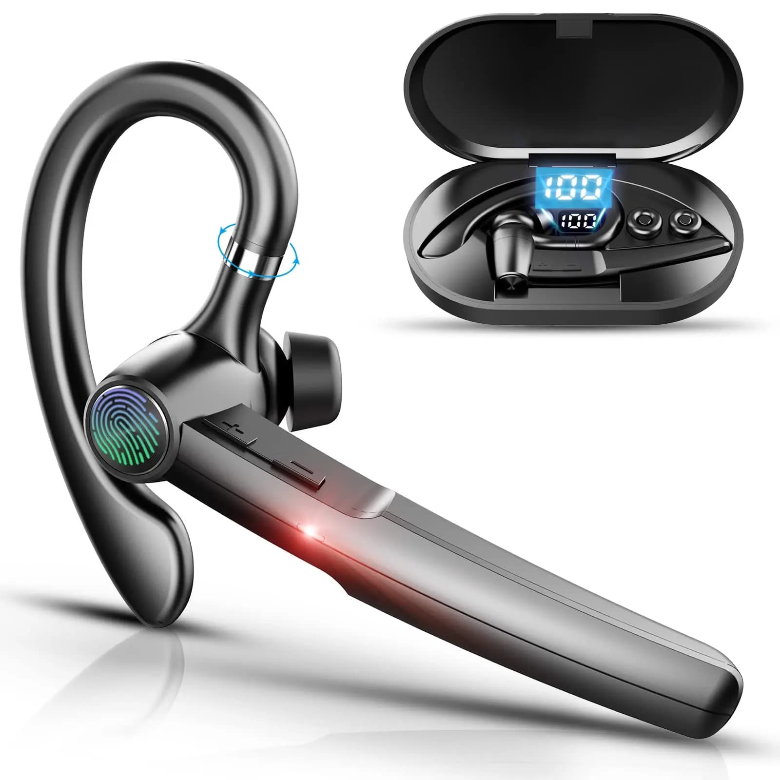 Cuffie Bluetooth Sportive, Auricolari Wireless Bluetooth 5.3 con Gancio per Orecchio, 88 Ore di Riproduzione, IPX5 Resistenti al Sudore, Ricarica Rapida