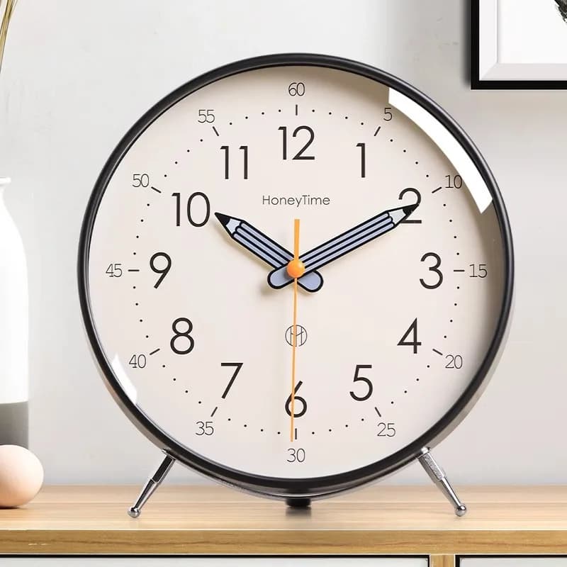 Orologio a pendolo da scrivania per studenti, orologio da tavolo per bambini, orologio da parete silenzioso per soggiorno, sveglia per la casa, oggetto decorativo, orologio da esposizione