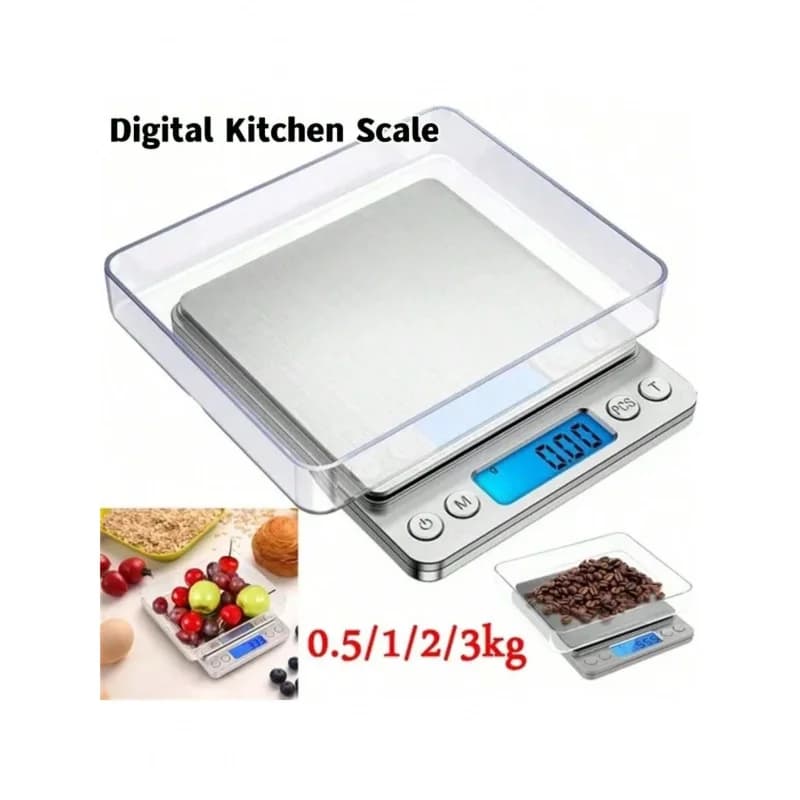 LCD Digital Libra for Jewelry 3kg 0.1g/500g 0.01g, Portable Intelligent Precision Electronic Libra for Kitchen and Food