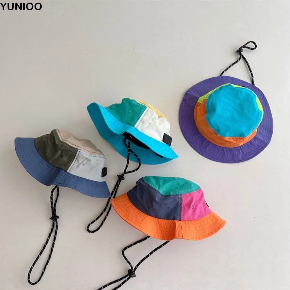 Berretto da pescatore coreano per bambini Cappello da pescatore estivo ad asciugatura rapida Cappello da pescatore impermeabile per esterni 3-7 anni