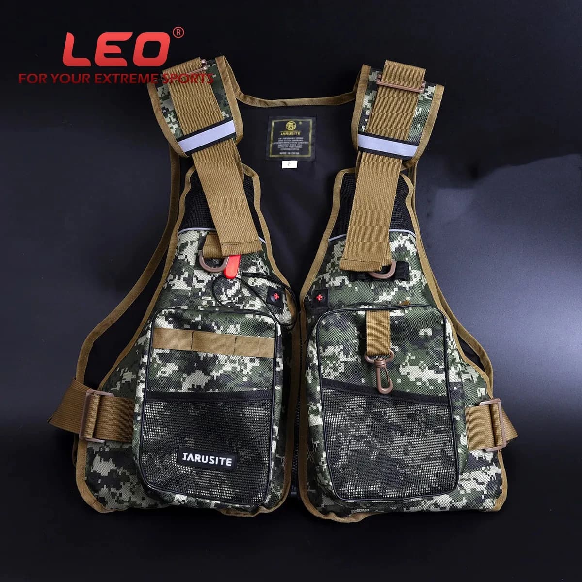 LEO giubbotto di salvataggio professionale gilet da pesca Multi-tasche gilet regolabile da pesca in mare impermeabile gilet da pesca multifunzione