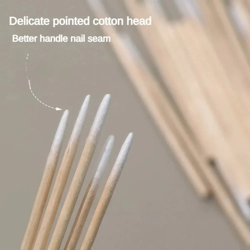 100/300/500 Nails Wooden Buds Tip Cotton Stick Disposable Ultra-Detail Remover Clean Sticks Corrector Nail Polish Manicure Tools