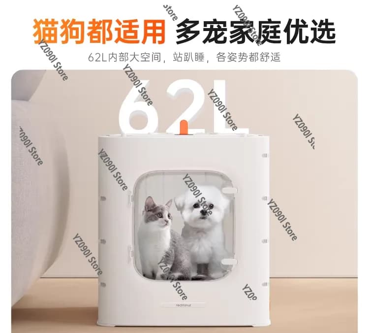 Asciugatrice per Toelettatura Animali Domestici, Box Portatile per Asciugatura Pelo di Cani e Gatti, Controllo Intelligente della Temperatura, Uso Domestico, Soffiatore Silenzioso