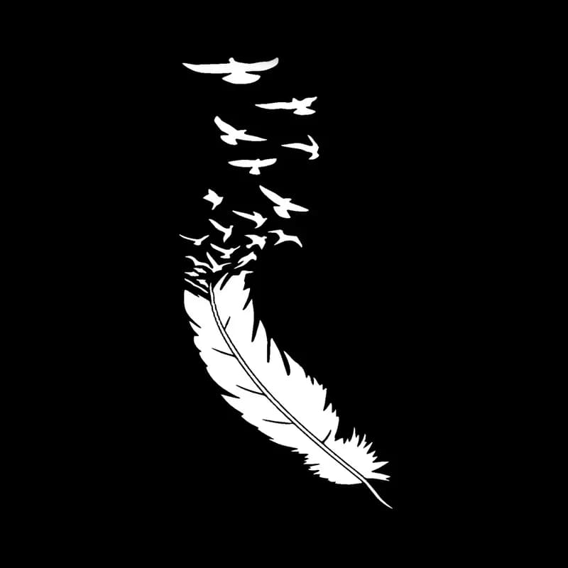 15 cm creative feathers with bird cover Graffi Decalcomanie Wall decals for rear window on motorcycle products Car accessories PVC wall decal