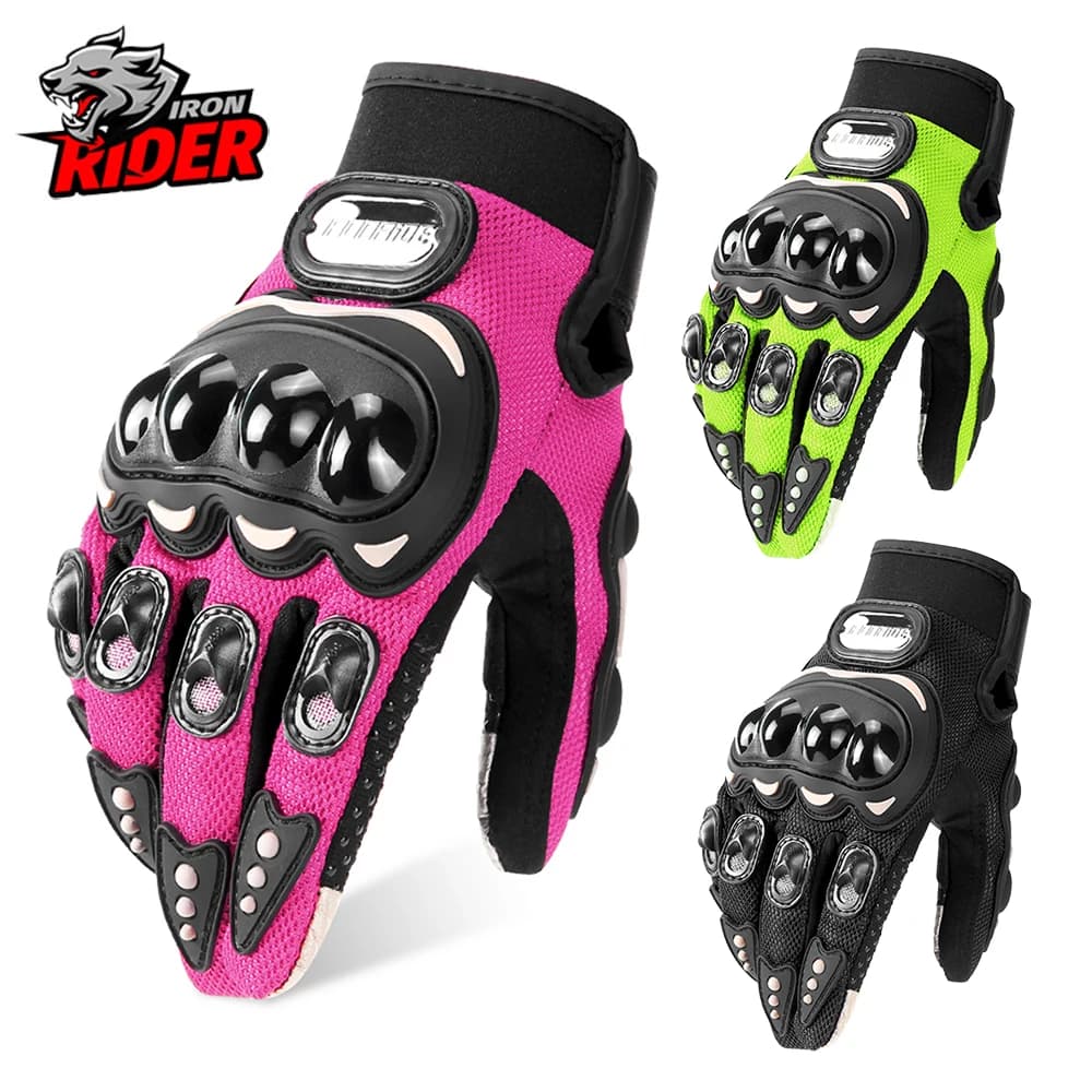 Guanti da Moto Estivi Traspiranti a Dita Intere, Resistenti all'Usura, Touch Screen, per Motociclisti e Motocross, Taglie M-2XL