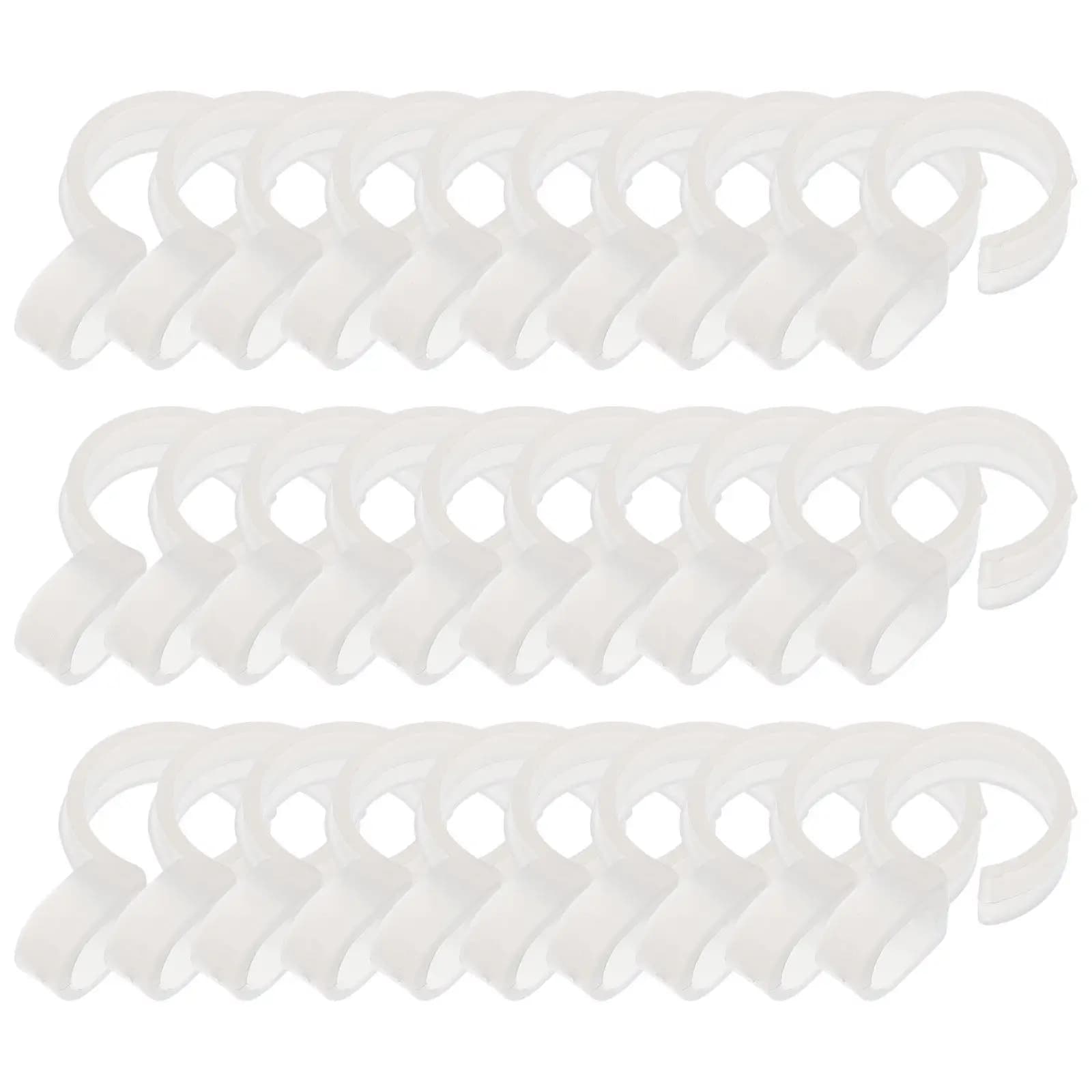 60 Pezzi Ganci Antivento per Appendiabiti, Fibbie Rotonde Antiscivolo in Plastica PP per Aste Appendiabiti, Balcone, Dormitorio, Viaggio