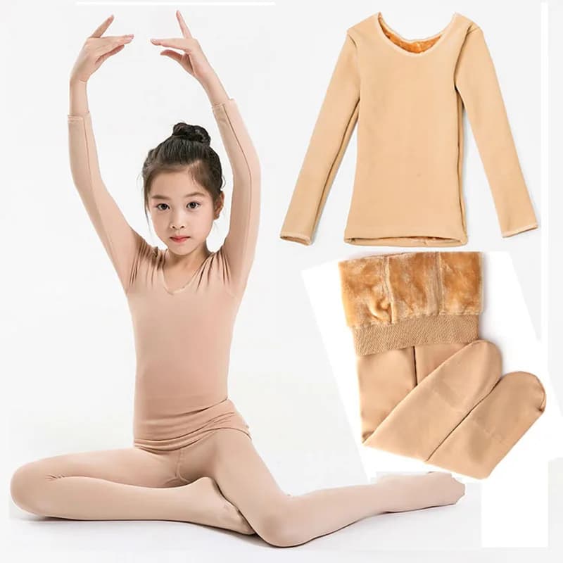 Set di biancheria intima termica per bambini Leggings spessi in pile invernale Costume da ballo Ragazze Mutande lunghe Intimo per bambini 10 12 anni Abbigliamento per bambini