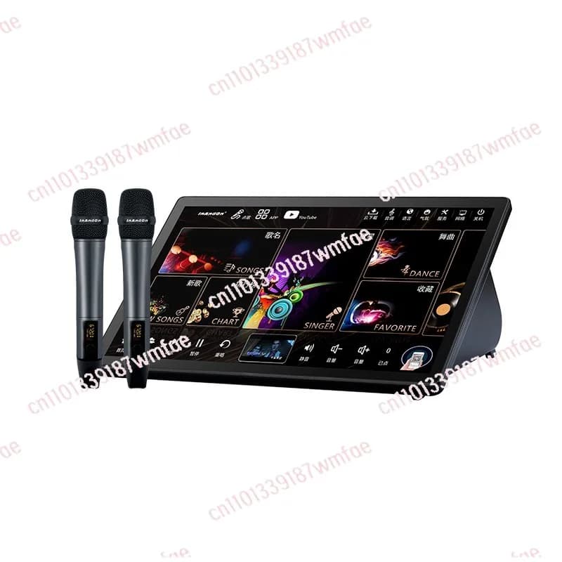 Sistema Karaoke 5 in 1 per Intrattenimento, Vendita Calda, Lettore KTV da 15,6 Pollici 500G con Microfono Wireless