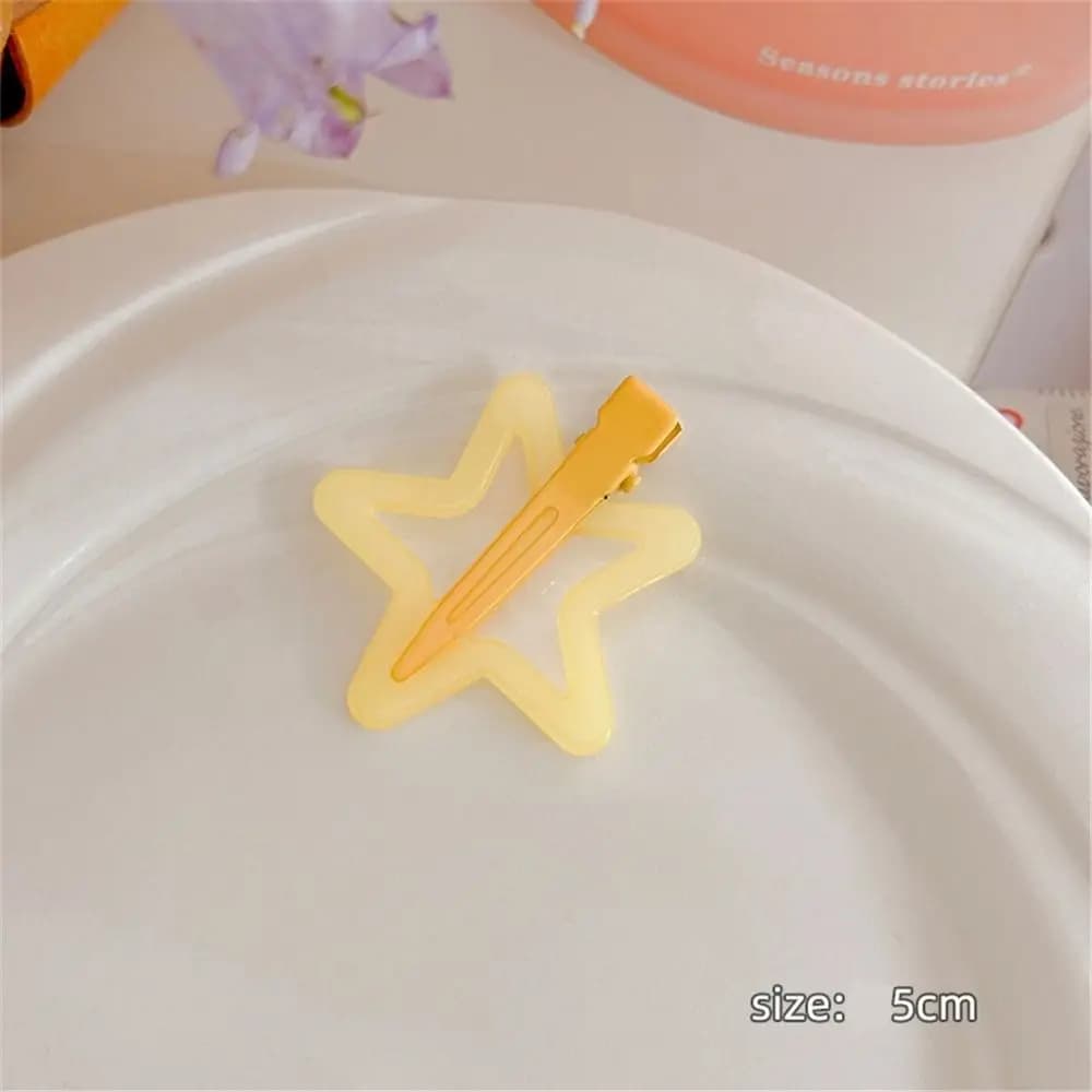 Trendy Colorful Star BB Hair Clips Women Grils Cute Star Hairpin Side Barrettes Hair Grip