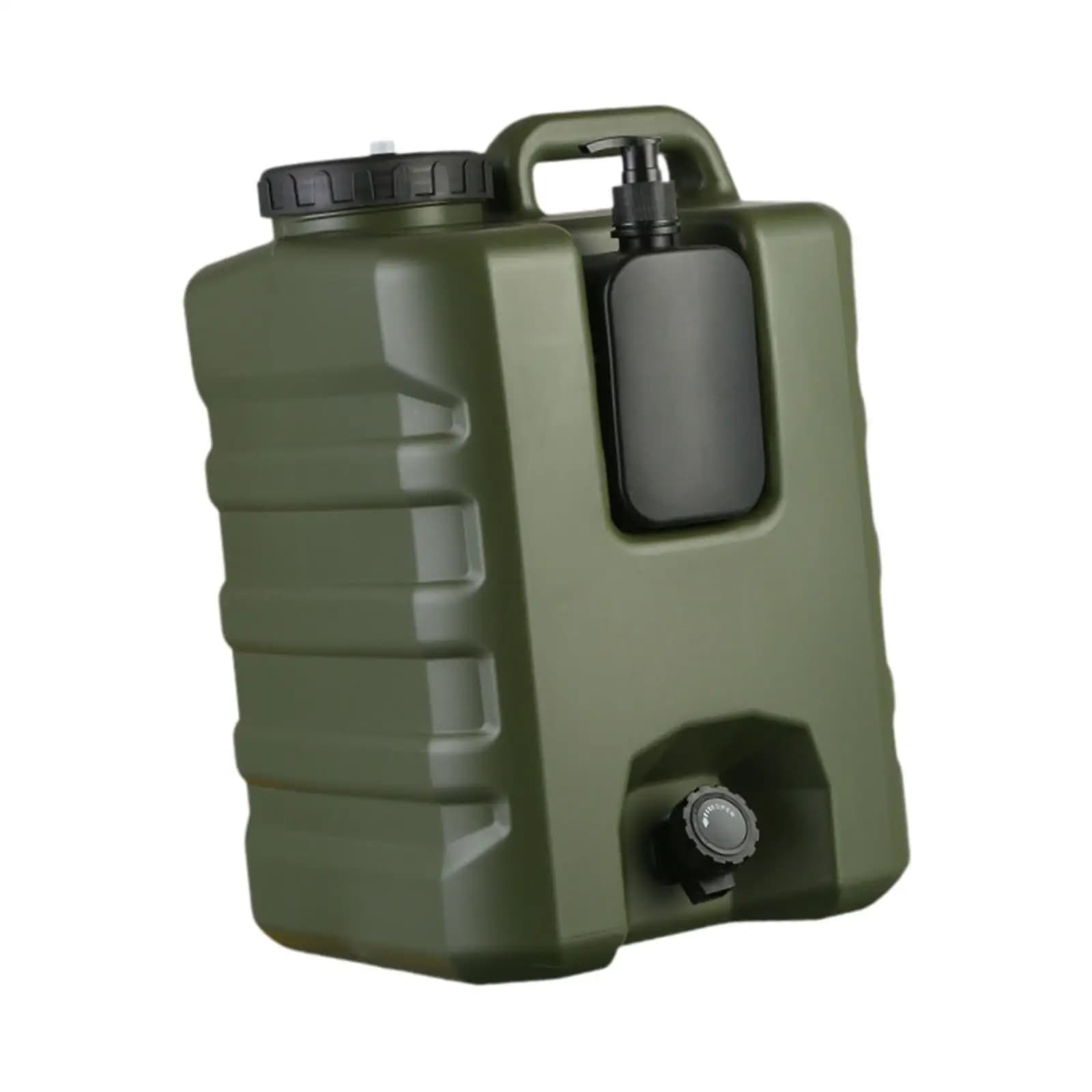 Leakproof Outdoor Water Jug 20L Large Capacity Portable Bucket with Soap Dispenser for Vehicle Road Trips