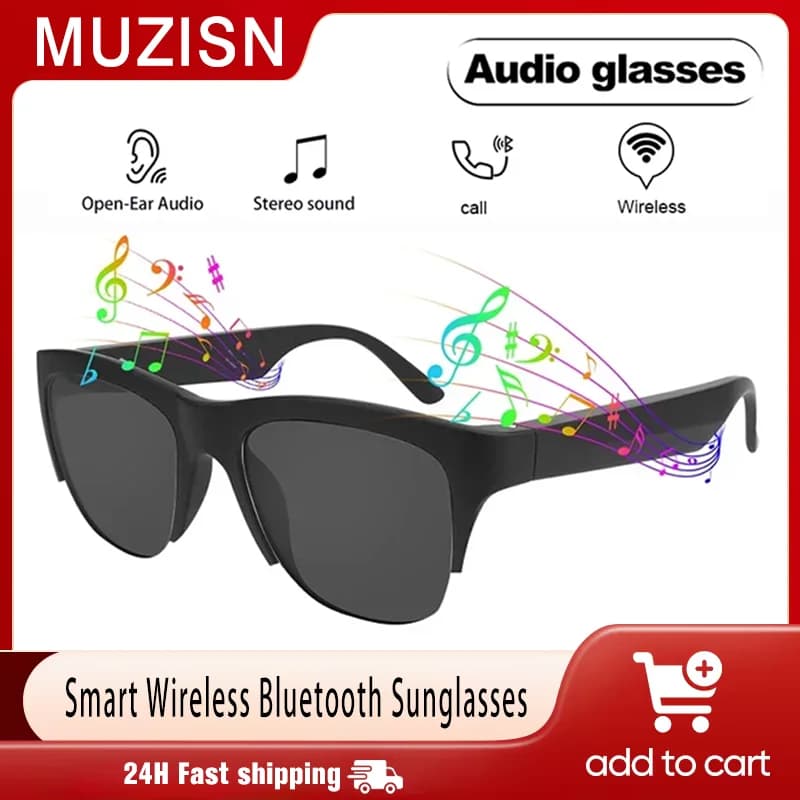 New Bluetooth V5.3 Smart Sunglasses with Called Function, HiFi Headphones for Open Sports, UV Anti-touch Technology for Men and Women