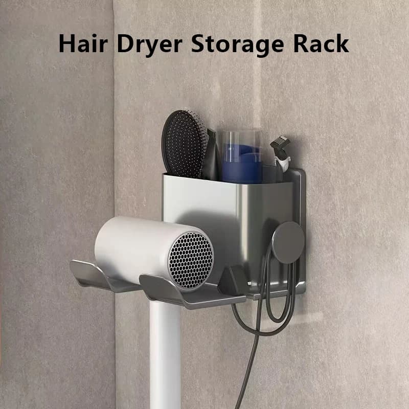 Nuovo supporto per asciugacapelli, piastra per capelli, scaffale senza chiodi, per parete, bagno, scaffale, accessori per il bagno