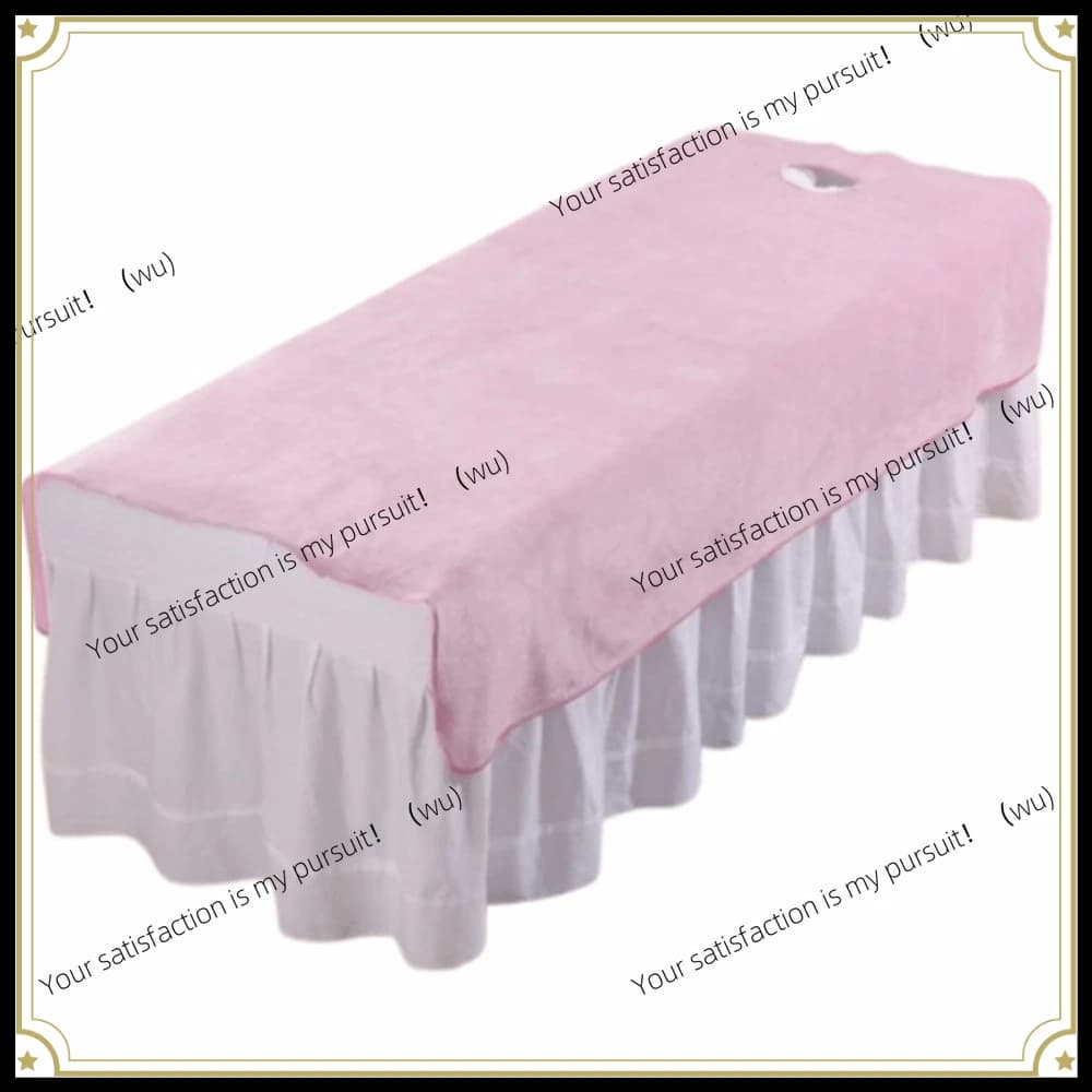 ZOCI-Comfortable SPA Bedspread with Face Hole Solid Color Massage Bed Sheets Soft Thickened Beauty Massage Table Cover