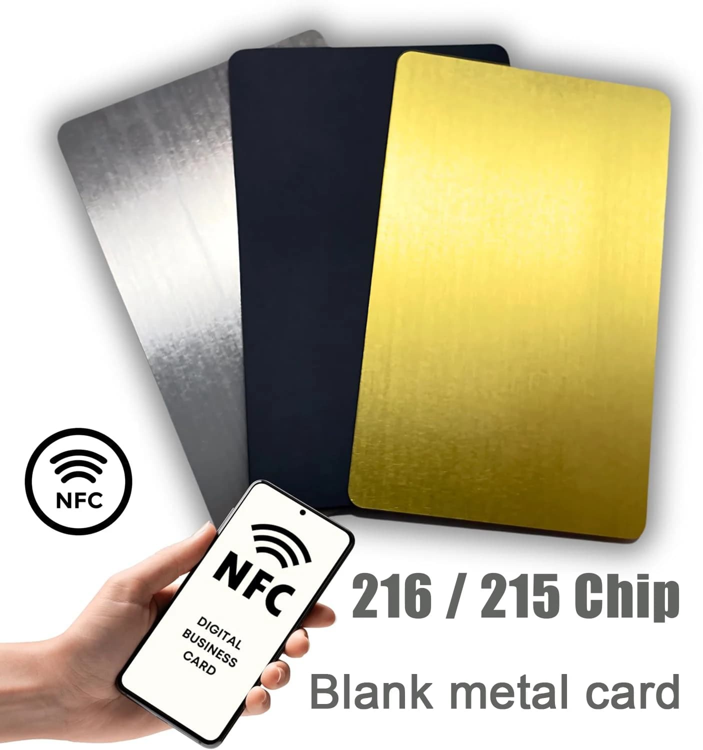 216 Chip Metal Card Biglietto da visita digitale Tap to Share NFC Blank Metal per carte digitali Tag NFC Tasti dell'hotel Scheda di controllo accessi