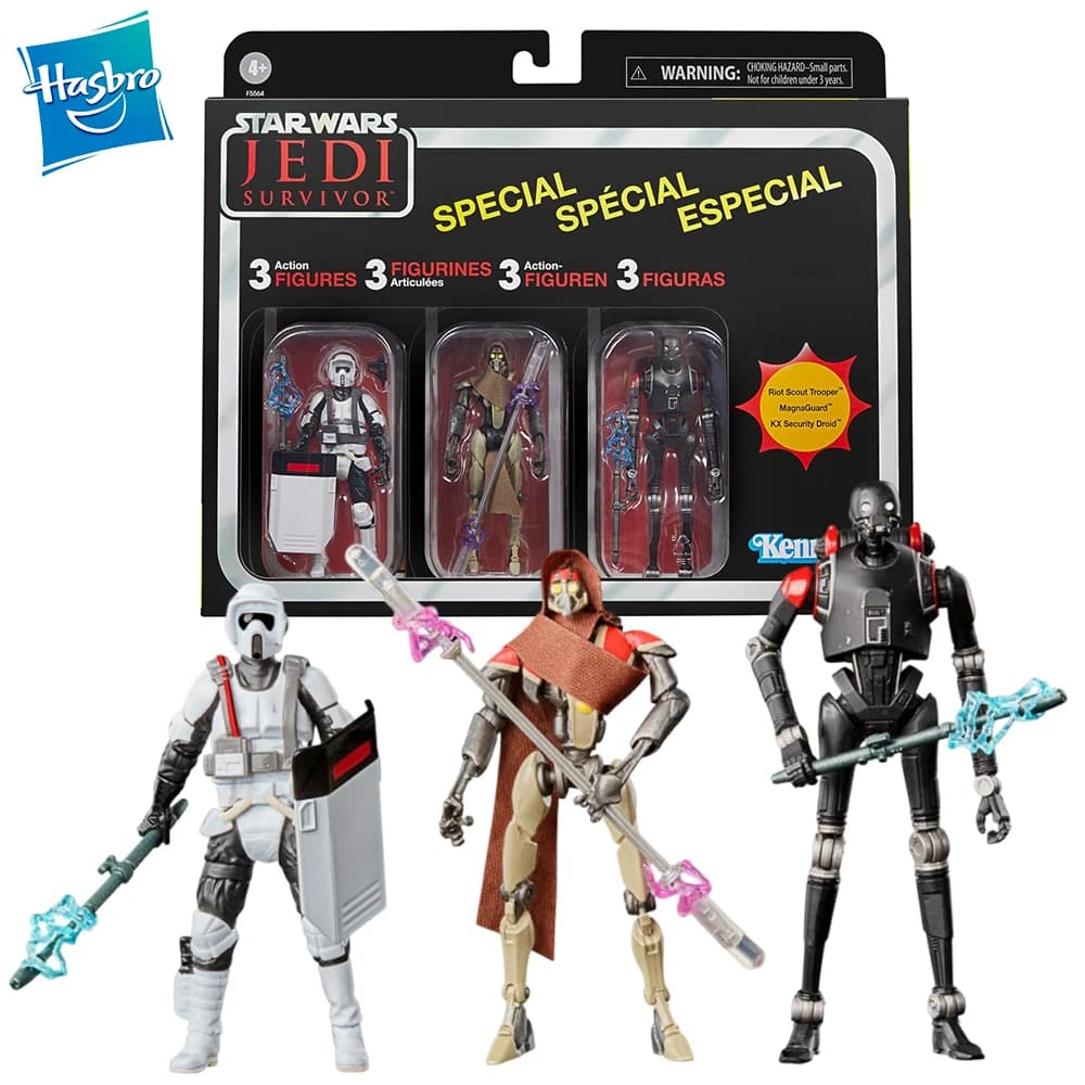 In magazzino Hasbro Star Wars JEDI SURVIVOR Riot Scout Trooper MagnaGuard KX Sicurezza Droid Anime Figure Action Figure Giocattoli di modello