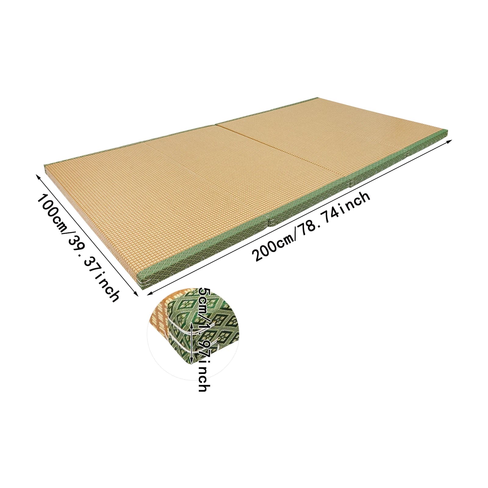 Tatami mattress, folding ground mattress, meditation mat 200*100*5 cm for beds, meditation spaces, yoga, meditation rooms