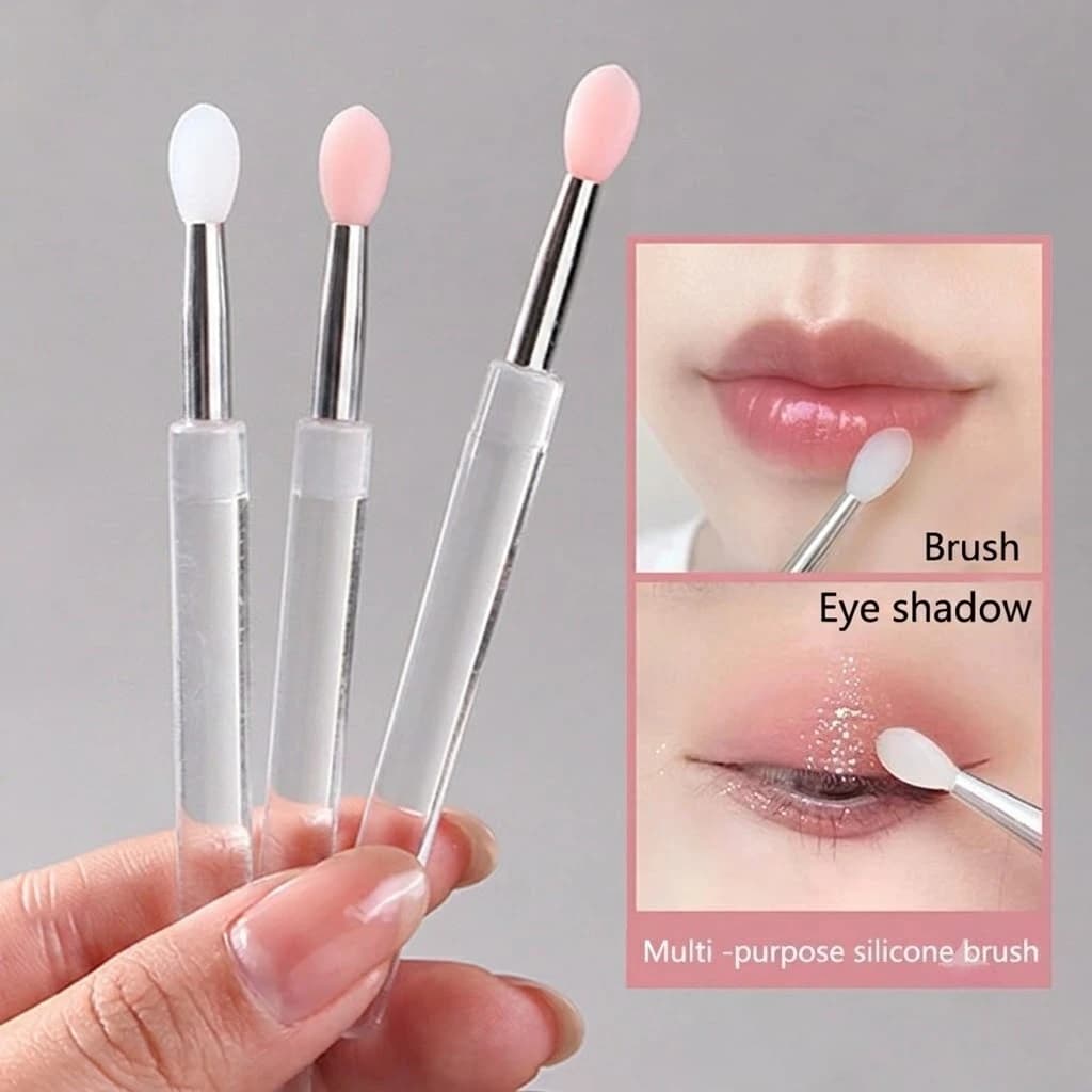 12pcs Silicone Lip Makeup Brushes with Dustproof Cover, Lipstick Applicator, Suitable for Lip Gloss, Eyeshadow, Makeup Tools