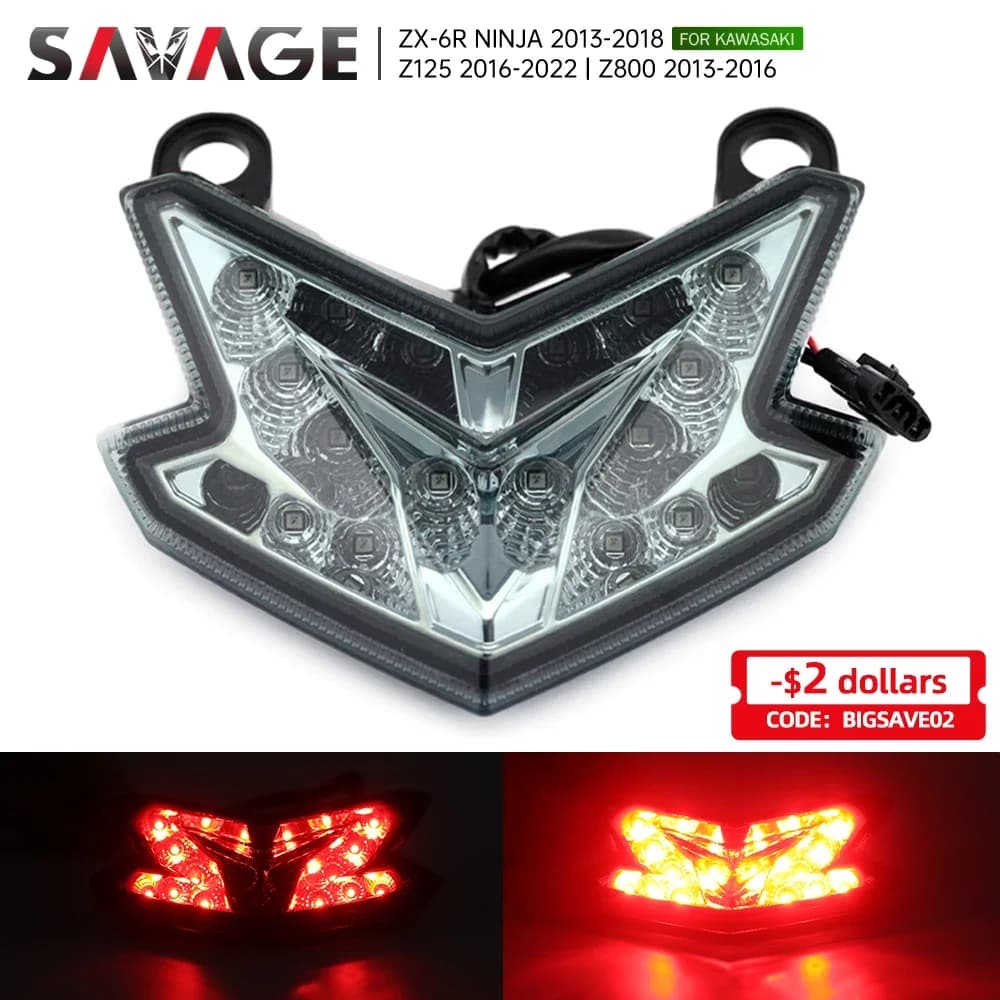Fanale posteriore a LED per KAWASAKI Z125/Pro 2013-2022 Z800 ZX6R NINJA 2013-2018 accessori moto fanale posteriore luci di arresto