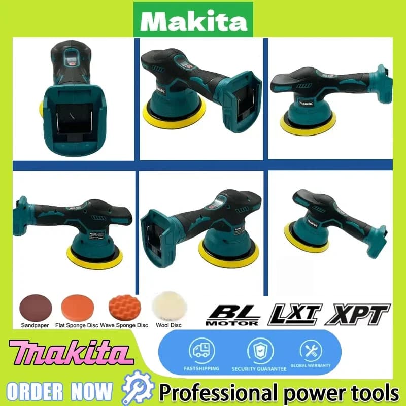Lucidatrice per Auto Senza Fili Makita, 8 Velocità, Macchina Elettrica per Lucidatura e Riparazione, Lucidatrice Wireless 18V-20V