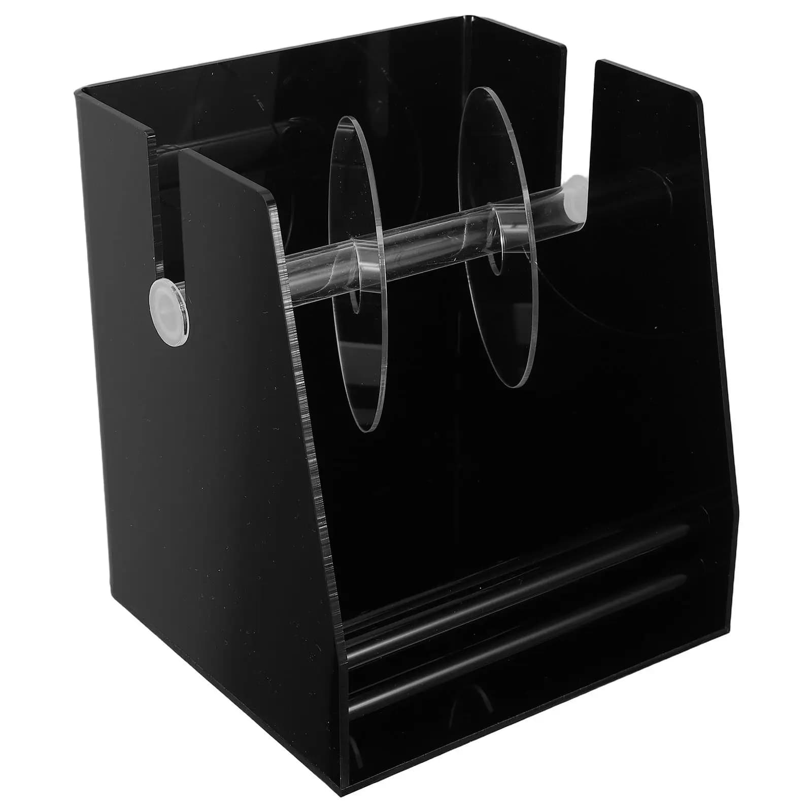 Porta Rotoli di Etichette in Acrilico con 3 Scomparti, Organizzatore da Scrivania per Adesivi, Dispenser di Etichette per Ufficio e Casa, Supporto Multi-Rotolo per Nastri