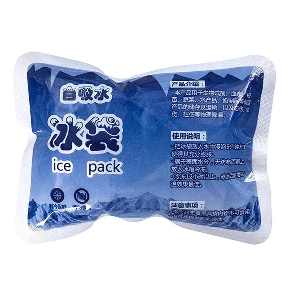 Impacchi di ghiaccio assorbenti, confezioni di ghiaccio autoadescanti riutilizzabili bevande compresse fredde Gel per la conservazione degli alimenti refrigerati impacchi di ghiaccio secco