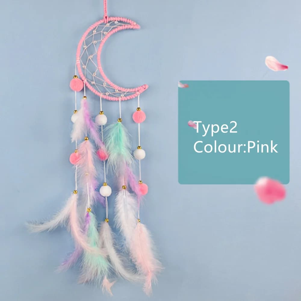 Dream Catcher Multiple shapes Design Traditional Craft Art Decoration Wall Bedroom Wedding，Natural Feather Dream Catcher Gifts