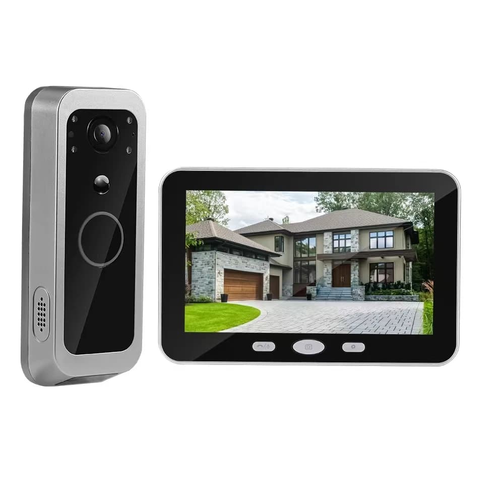 Schermo IPS da 5 pollici Tuya APP 2MP 1080P 2.4G Wireless WIFI Campanello Videocitofono grandangolare da 135 gradi Sistema citofonico