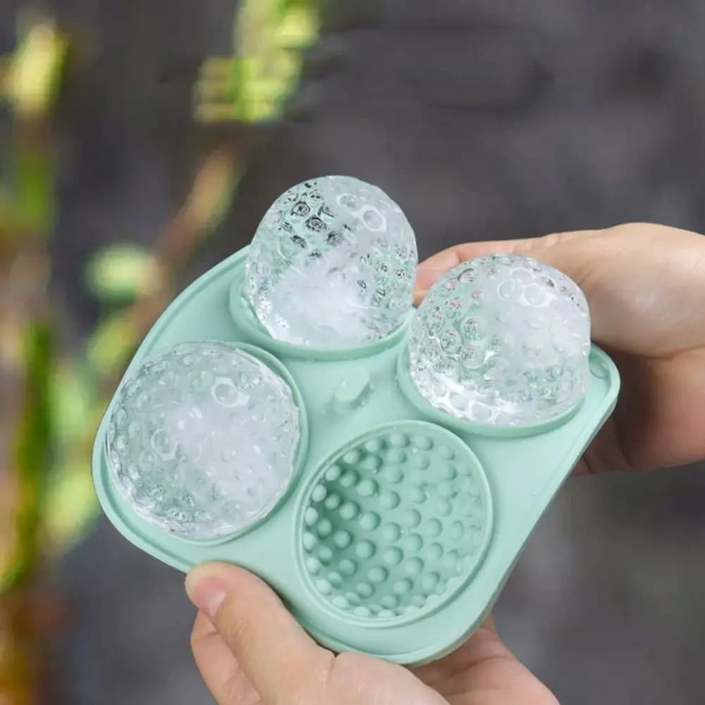 Stampo per ghiaccio in silicone per pallina da golf, tipo imbuto, coperchio, 4 scomparti, stampo per ghiaccio a sfera, stampo per cioccolato quadrato flessibile, raffreddamento del whisky