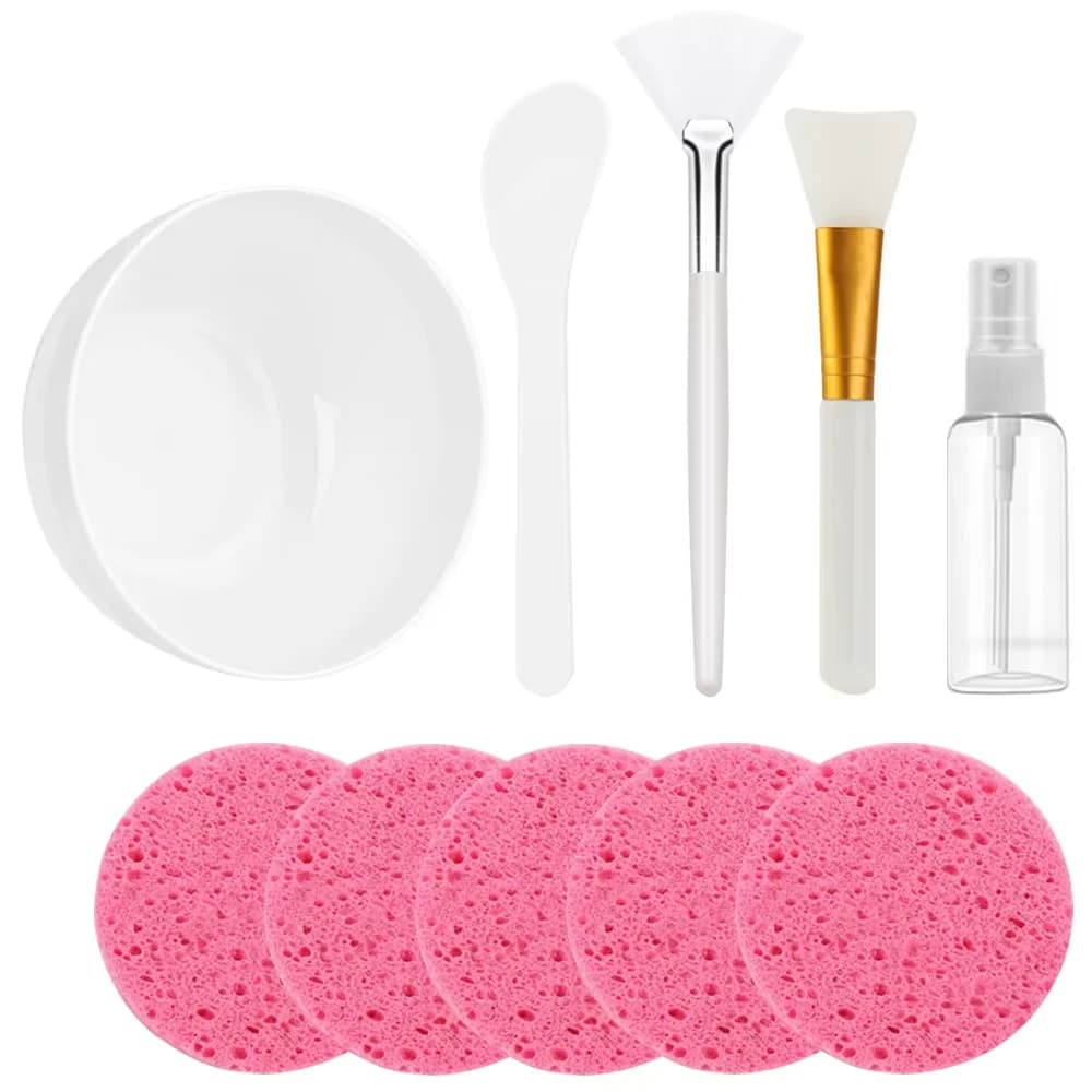 6/10PCS Face Skin Care Set Beauty Mask Mixing Bowl Silicone face mask Sponges for face tablets Spray Beauty Tools