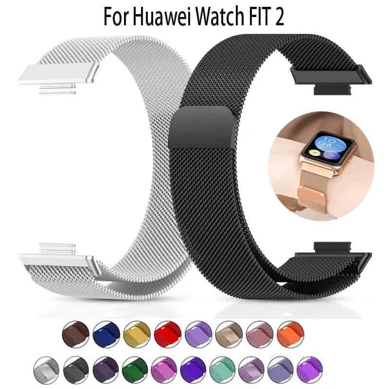Cinturino ad anello milanese per Huawei Watch FIT 2 Cinturino intelligente Bracciale magnetico in metallo in acciaio inossidabile per Huawei Watch fit 2 Accessori