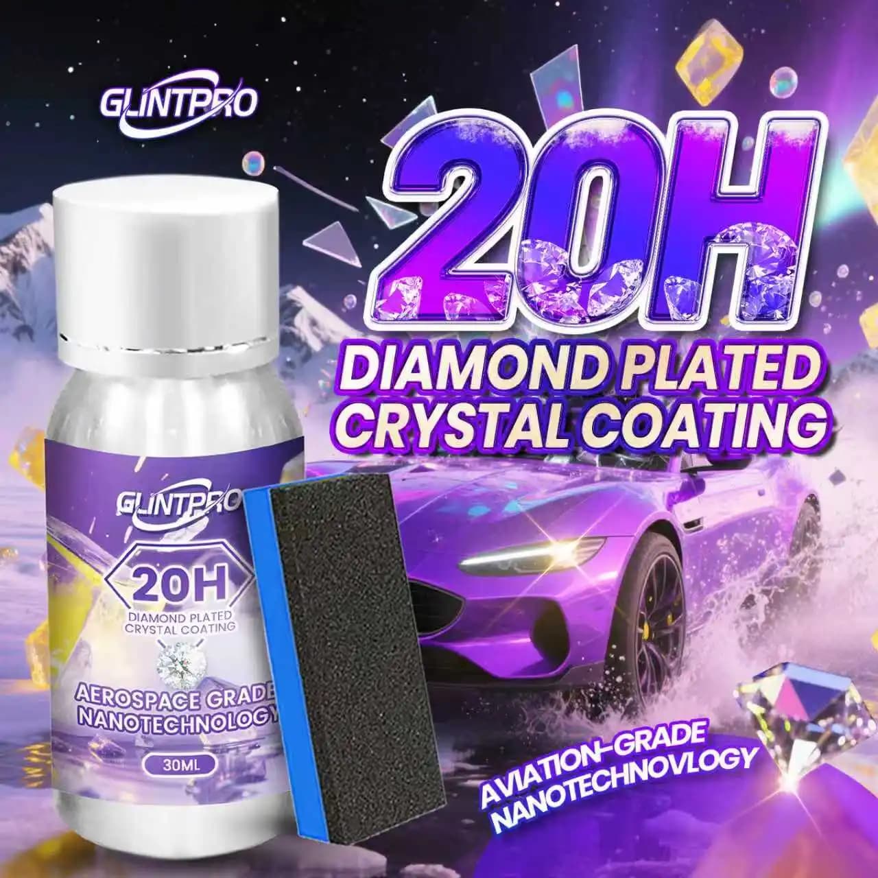 1 Set 20H Rivestimento in cristallo ceramico Kit per auto Lucido Anti-graffio Idrophpobico Rivestimento in cera per auto Smalto per auto Nano Rivestimento (30ml)