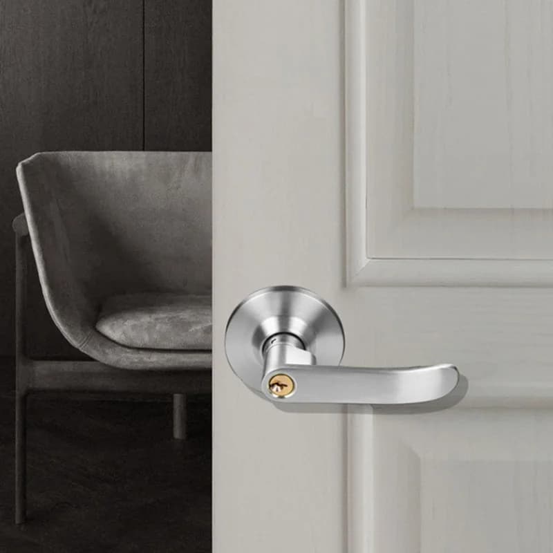 Set di Serrature per Porte in Acciaio Inox con 3 Chiavi, Maniglia per Porta Interna Sostitutiva per Sicurezza Casa e Ufficio