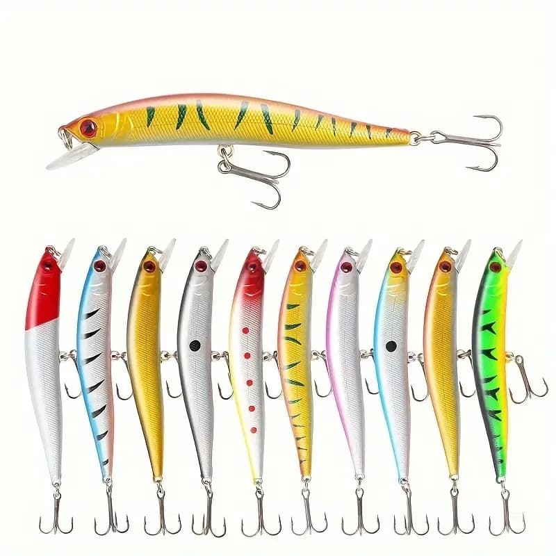 10 pezzi esche da pesca ciprinidi occhi 3D esca dura artificiale pesca Wobbler Crankbaits carpa spigola attrezzatura