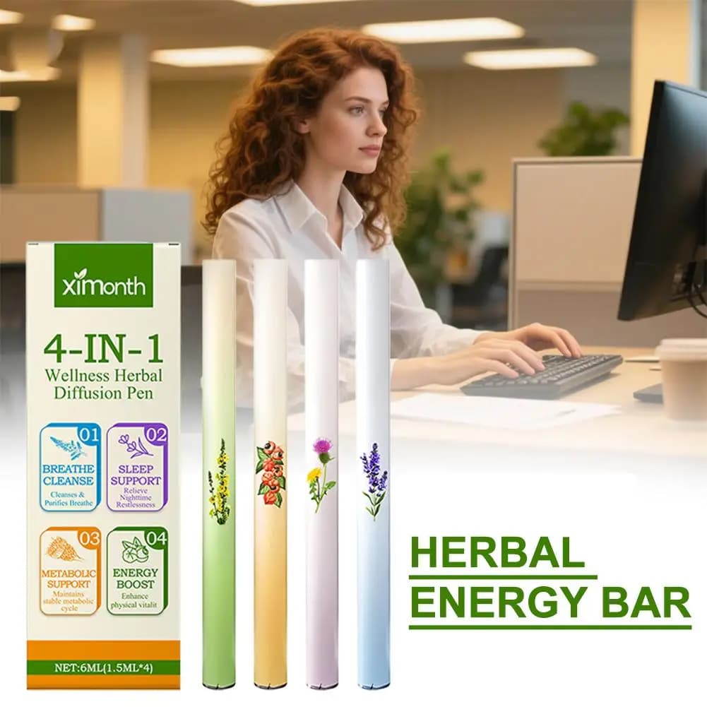 Herbal Diffuser with Mullein/Thyme/Mints Guarana/Green Tea Natural Energy Boost Clear Breathing Support for All Ages