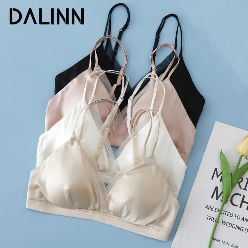 Reggiseno in Seta per Donna, Vera Seta, Coppa 3/4, Comodo Intimo Femminile, Coppa Triangolare, Senza Ferretto, Reggiseno Confortevole 2026, Bianco, Rosa