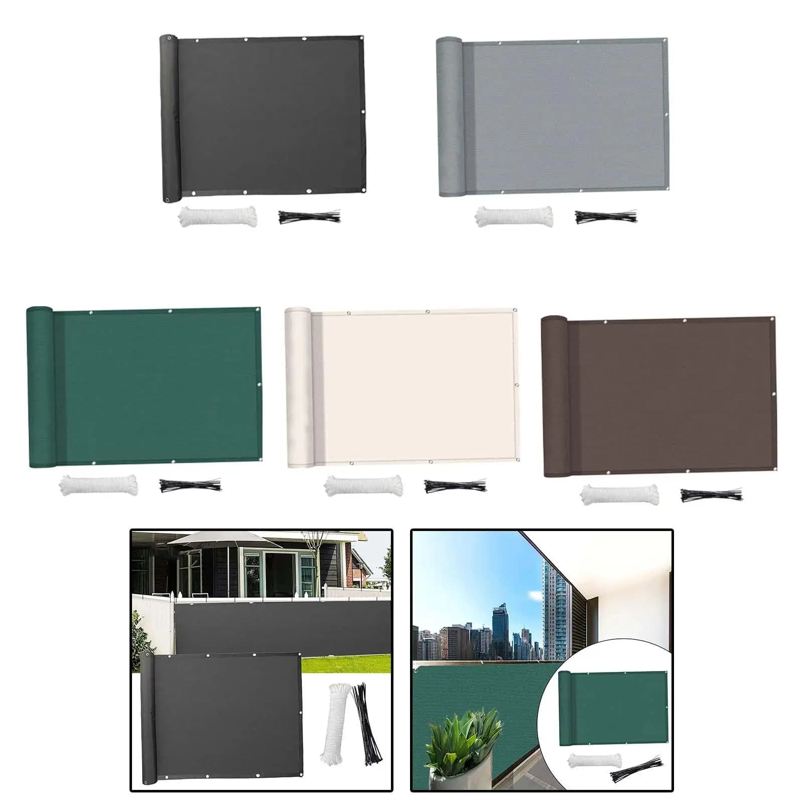 Hdpe Balcony .7x9.84ft with Cable Ties Weatherproof Windscreen for Balcony Outdoor Deck Backyard Porch