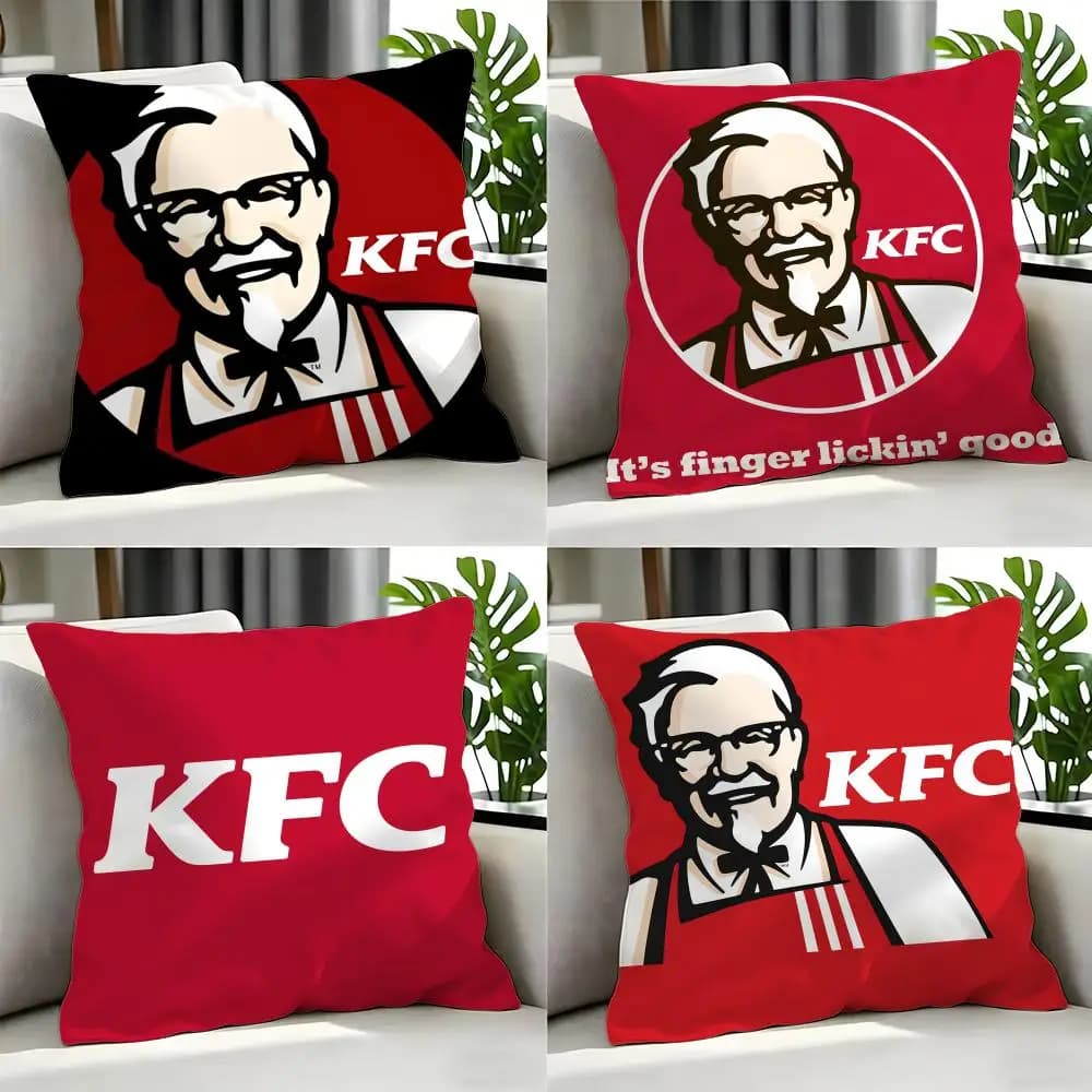 Set di fodere per cuscini Kentucky Fried Chicken, 4 pezzi, 50x50 45x45 40x40, federe decorative per divano, decorazioni per la casa