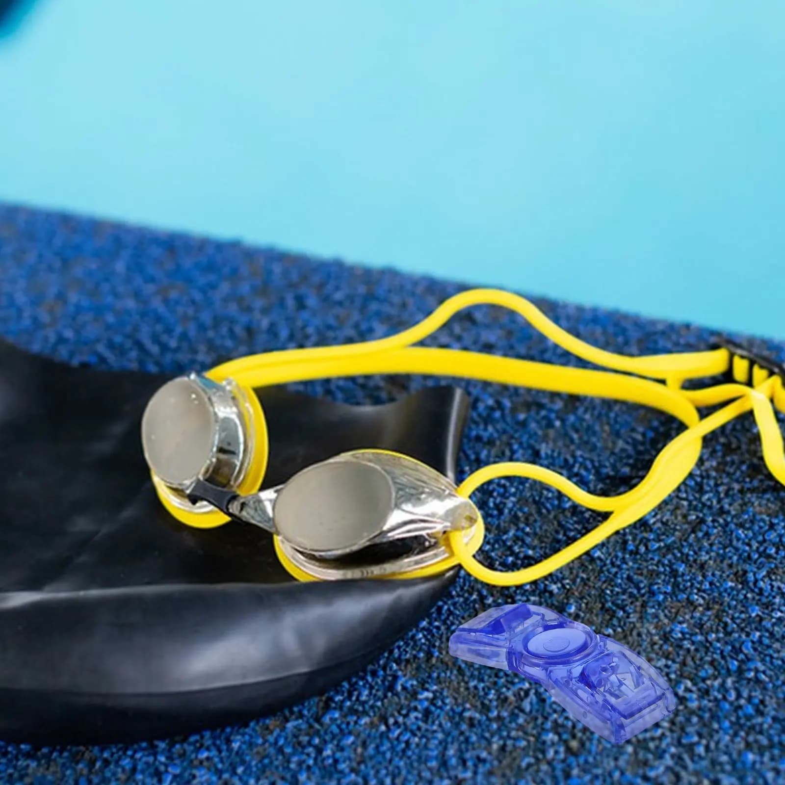 8Pcs Universal Swim Goggle Buckle Replacement Clips Quick-Release Plastic Strap Buckles for Swimming Goggles Dual Color Blue