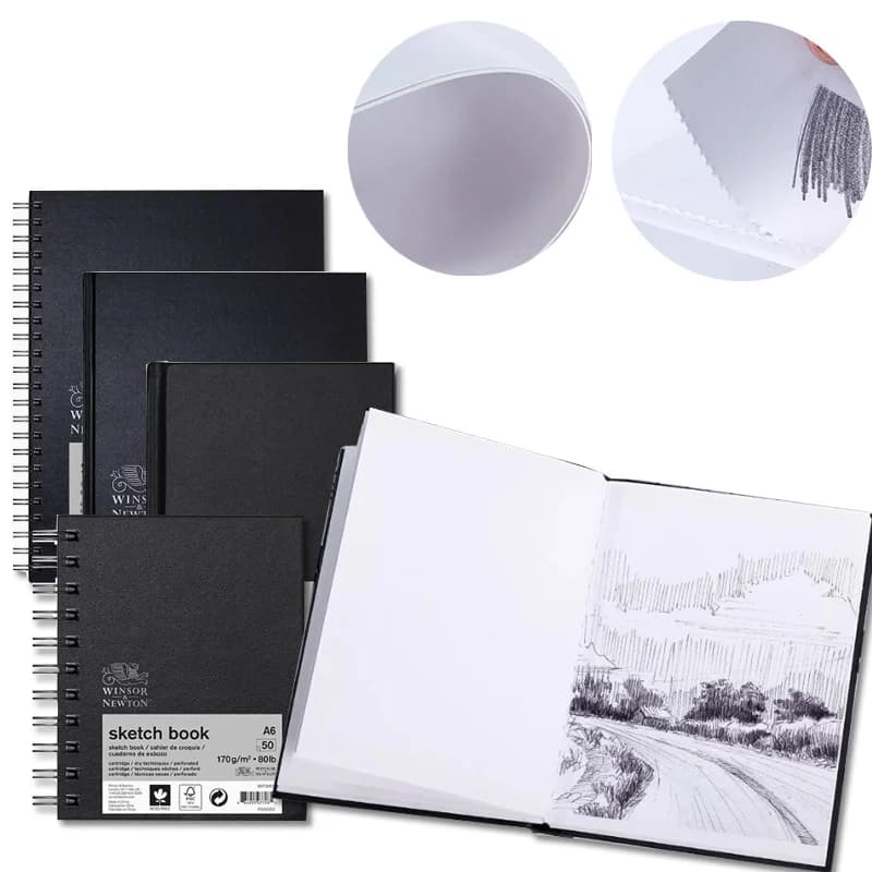 A6/A5/A4 Sketchbook 50 Pages 170gsm Thickened Paper Coil/Glue Assembly for Outdoor Sketching Manuscript Art Students Practice
