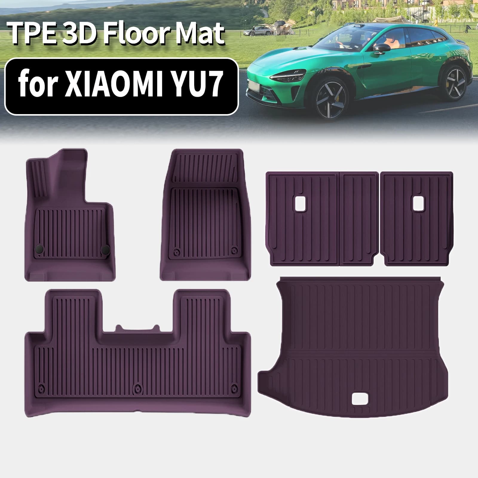 Tappetino e Protezione Bagagliaio in TPE Ecologico Antiscivolo e Antipolvere per XIAOMI YU7 2025 2026 - Accessori Interni Auto (Non per Guida a Destra)