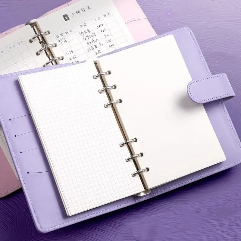 60 Sheets Replaceable Inner Core For Journal Blank A6 Loose Leaf Refill 6-Ring Binder Inserts For Accounting Notebook Planner