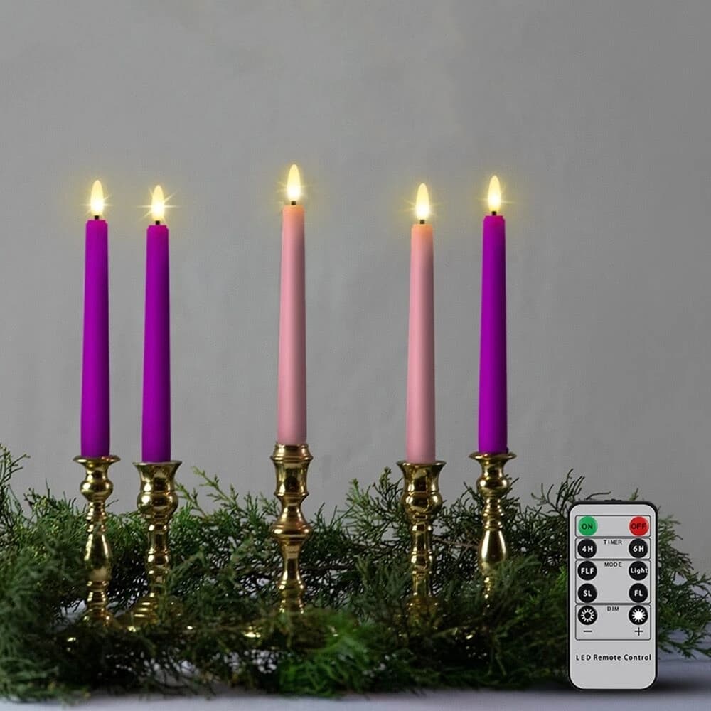 Candela LED tremolante da 8 pollici a batteria con timer, telecomando, stoppino 3D, per matrimoni, feste, decorazione da tavolo.